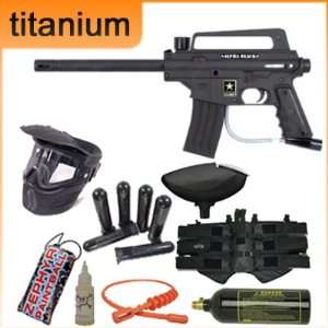 Tippmann US Army Alpha Titanium Paintball Gun Package   Black w/ E 