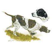 ENGLISH POINTER DOG Two Pillow Tops or Quilt Blocks  18 x 22 inch 