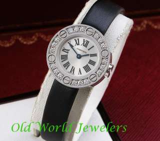 Cartier 18K White Gold Lady LOVE Watch Ref WE800331 Diamond Bezel Box 