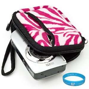  Glove Camera Carrying Case with Pink Zebra Fur Exterior for All 