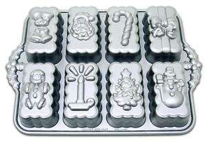NORDIC WARE 6 MINI HOLIDAY IMPRESSIONS LOAF PAN *NEW  