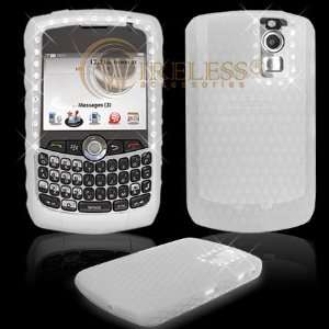  Clear Transparent Silicone Skin with White Diamonds Cover 