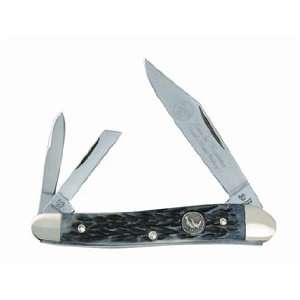 Hen & Rooster Pocket Knife 3 Blade Whittler Black Jigged Bone 323 BJB 