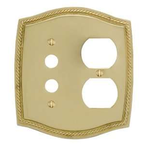  Solid Brass Georgian Design Push Button and Outlet Plate 