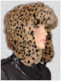 SH902 Leopard Winter Russian Ear Flap Faux Fur Hat Cap  