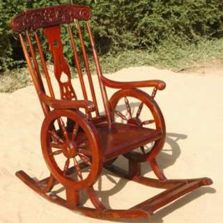 Vintage Wood Outdoor Glider Rocking Chair Furniture New  