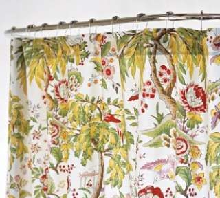 NEW Pottery Barn Bungalow Floral Organic Shower Curtain  