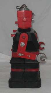 1950s MARX ELECTRIC ROBOT TOY 14.5 TALL PLASTIC RED/BLACK BATTERY OP 