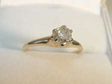 10K Yellow Gold 0.66CT Old Mine Cut Diamond Engagement Ring  GIA 
