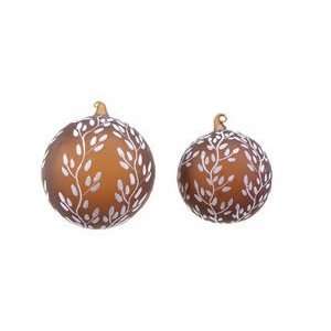  Set 12 Bronze Copper Leaf Ball Christmas Ornaments