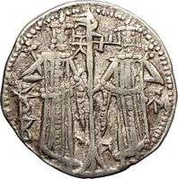   MICHAEL ASEN IV 1331AD Rare Silver Medieval Bulgarian Coin Christ