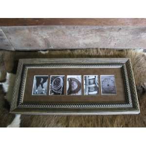 Country/western Alphabet/letter/photo Art Rodeo Barnwood Look Frame 