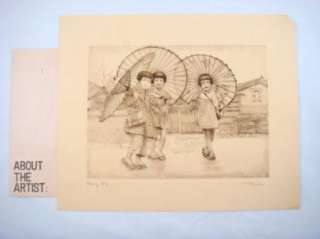 Willy Seiler Signed Print Etching Rainy Day Limited  