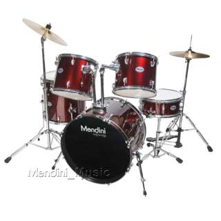 NEW 5 PIECE WINE RED FULL SIZE DRUM SET CYMBAL & THRONE  