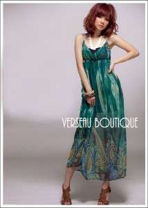 NEW Empire Waist Turquoise Chiffon Maxi Dress  