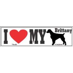  I Love My Brittany Bumper Sticker Automotive