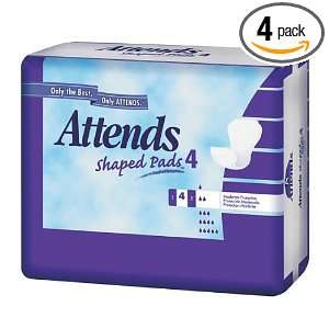  Attends Shaped Pads 4, 30 Count Packages (Pack of 4 