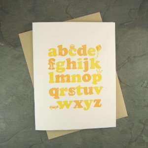 sweetbeets alphabet letterpress folded notecard, invitation 