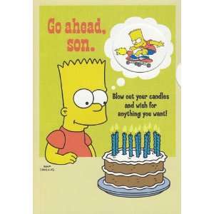 Greeting Card Birthday Simpsons Go Ahead, Son. Blow Out Your Candles 
