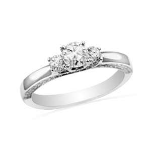  14kt White Gold Engagement Ring (1.00 Ct) (7.00) Jewelry
