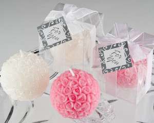 Pink Rose Ball Candle in Gift Box Wedding Party Favor  