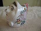 Whimsical Coimbra Portugal Pottery Jug Pitcher. 32 oz.