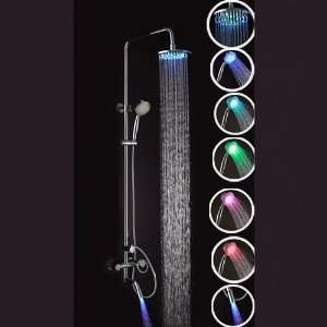  8 LED Color Changing Showerhead and Extra Hand Shower 