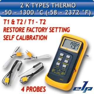 Digital Thermometer K Type Metal Thermocouples 4 Probe Sensor  50~1300 