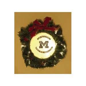  Michigan Wolverines 22 Holiday Christmas Wreath   NCAA 