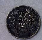 CHILE 20 CENTAVOS 1924 FINE CHILEAN SILVER COIN