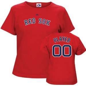  Boston Red Sox Womens  Any Player  Red Name and Number 