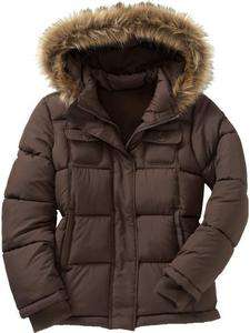 NWT Old Navy Hooded Frost Free Jacket CHOCOLATE BROWN  