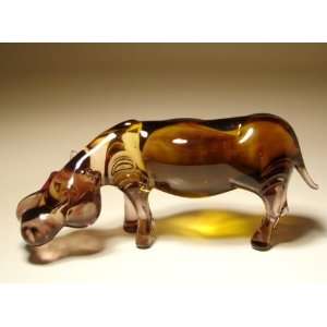  Blown Glass Art Wild Animal Figurine HIPPOPOTAMUS