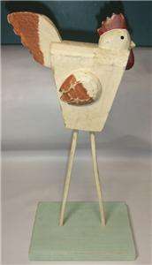 Cute MIDWEST Painted Wood Primitive Folk Art Chicken  