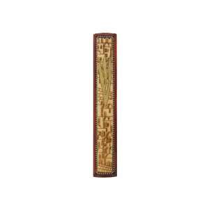  12 cm cherry wood mezuzah with silver beading Everything 