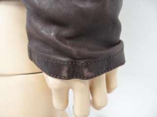 Chevignon Dark Brown Leather Long Sleeve Button Down Jacket XL  