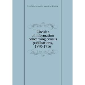  Circular of information concerning census publications 
