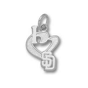  San Diego Padres 1/2 I Heart SD Charm   Sterling Silver 
