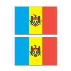  Moldova Country Flag   Sheet of 2   Window Bumper Stickers 