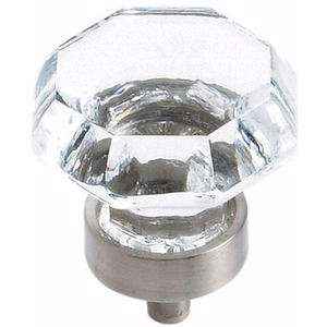 Amerock Satin Nickel & Clear Glass Cabinet Knobs BP55268 CG10  