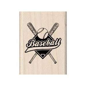   Rubber Stamp with Wood Handle, Sport Batter Up Arts, Crafts & Sewing