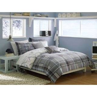 Gray, Blue & Green Boys Striped Queen Comforter Set (8 Piece Bed In A 