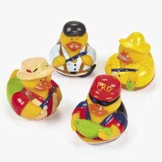 Fisherman Theme RUBBER DUCKS Ducky Fishing Party Favors Gag Gifts 
