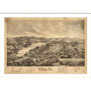 Historic Wilton, Maine, c. 1895 (M) Panoramic Map Poster Print Reprint 
