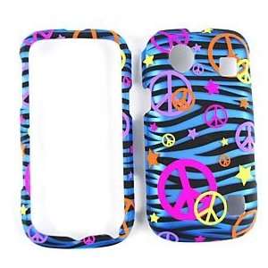  ZTE Chorus D930 D 930 Black and Blue Zebra with Colorful Peace Sign 