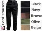 Brand New Mens Cord Trousers Corduroy Cotton All Sizes 5 Colours 29 