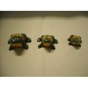  Set of 3 Mexican Frog Pottery New 