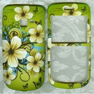 YELLOW FLOWER RUBBERIZED FACEPLATE HARD PHONE COVER FOR Nokia C3 AT&T