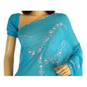  Turquoise Designer Trendy Saree Latest Fashion Sari Toys & Games