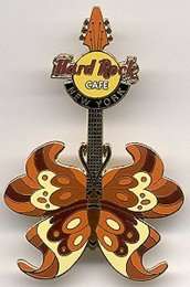 Hard Rock Cafe NEW YORK 2004 Tattoo BUTTERFLY Guitar PIN Series  